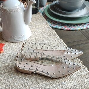 Gianni Bini Transparent Studded Women's Flats